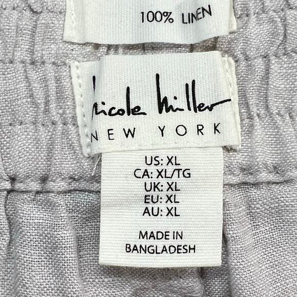 Women's Cropped Linen Pants - Light Gray - Picture 10 of 12